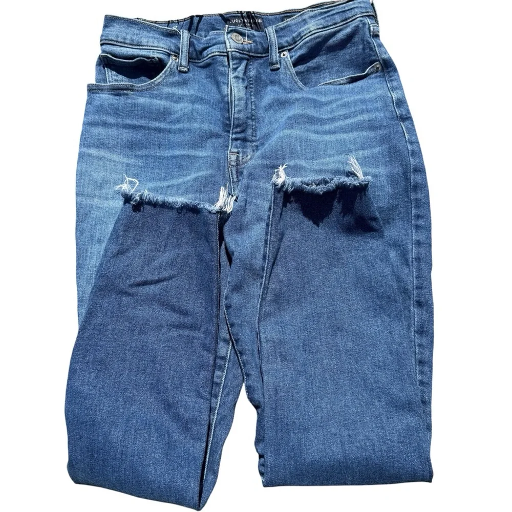 Lucky Brand Blue Jeans Mid Rise Fringed Bridgette Y2K - Picture 8 of 10